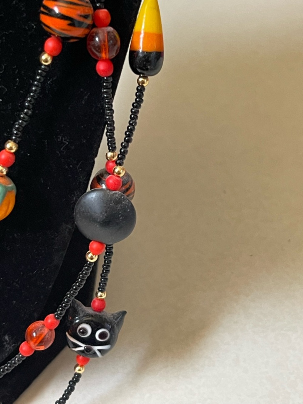 Handcrafted Red and Black Beaded Multi-Strand Necklace - Women Jewelry - Picture 7 of 7